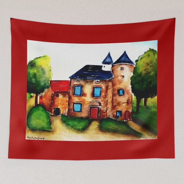Item preview, Castle house painting with watetcolors designed and sold by horseaddicted.