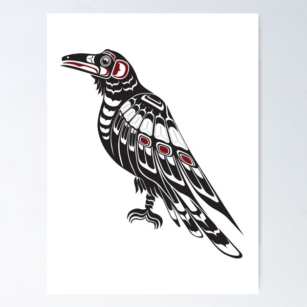 Item preview, Pacific Northwest Raven native american salish formline art Crow designed and sold by cascadiadesigns.