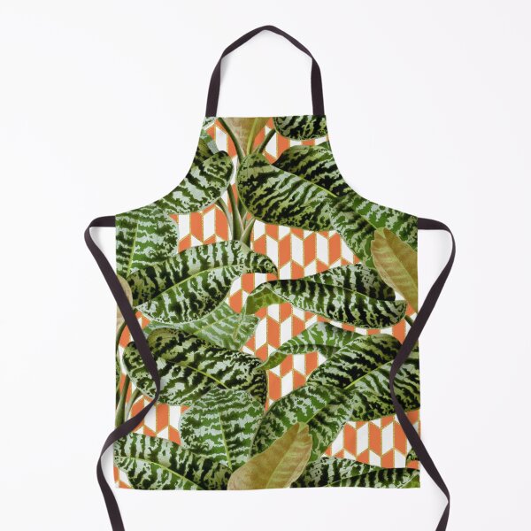 Item preview, Tropical Palm Leaves Checker Parallelogram Pattern - White Coral Gold designed and sold by WickedRefined - Nicole Demereckis.