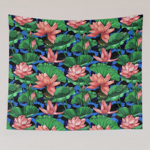 Item preview, Diseño de patrón de flores Nymphaea designed and sold by Dobrix.
