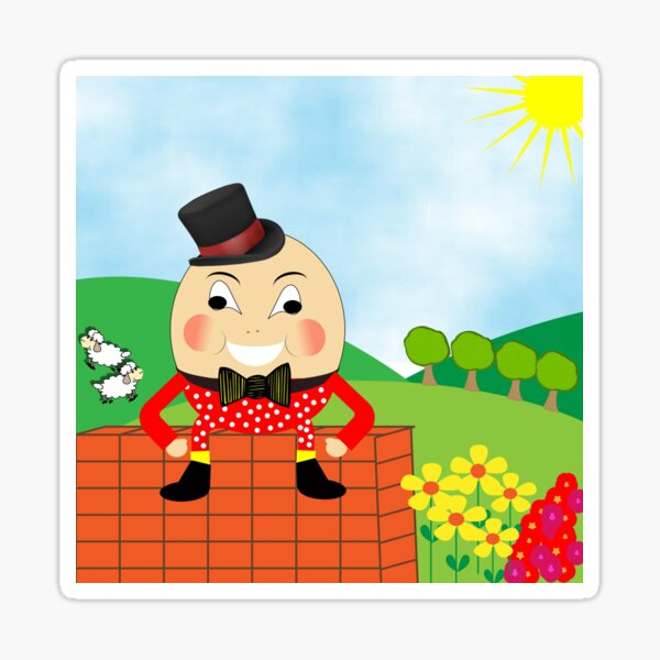 Cute Humpty Dumpty Kids Nursery Rhyme Theme Sticker