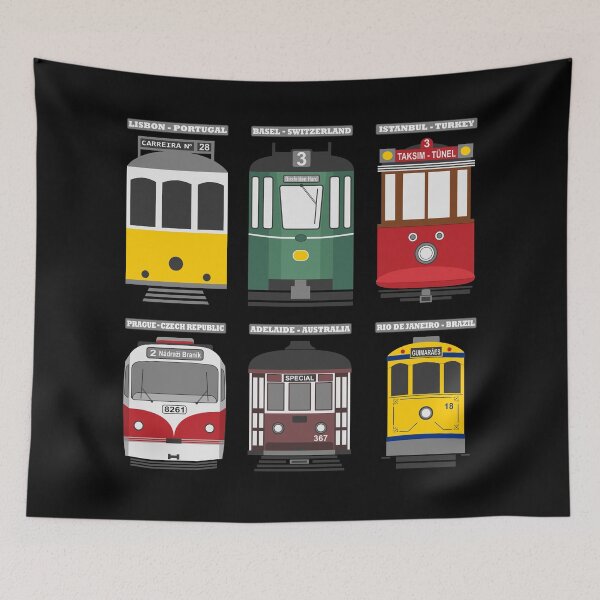 Item preview, Heritage streetcars - trams of the world (on black) designed and sold by Groenendijk.