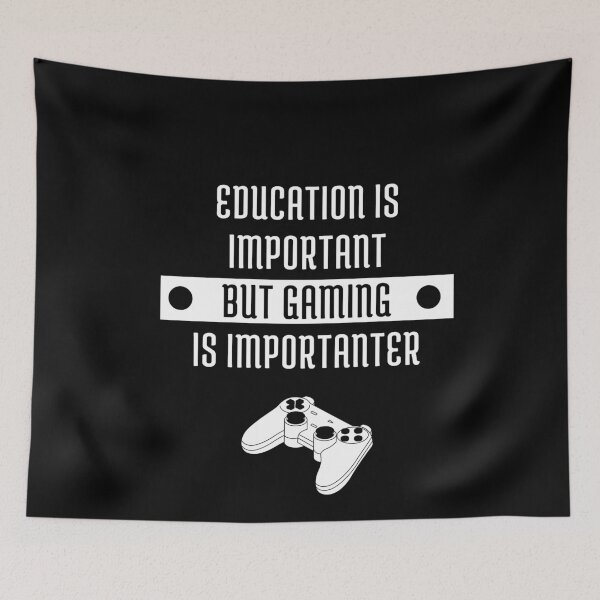 Item preview, Education is Important, but gaming is Importanter. (white) designed and sold by piastrelli.