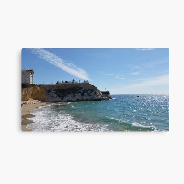 Benidorm Poniente Beach, glistening blue sea, white waves Canvas Print