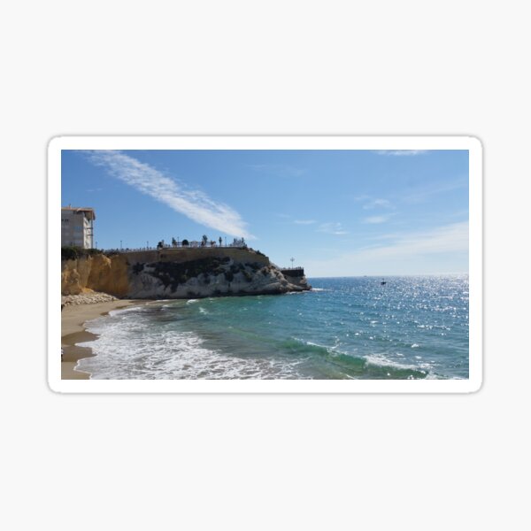 Benidorm Poniente Beach, glistening blue sea, white waves Sticker