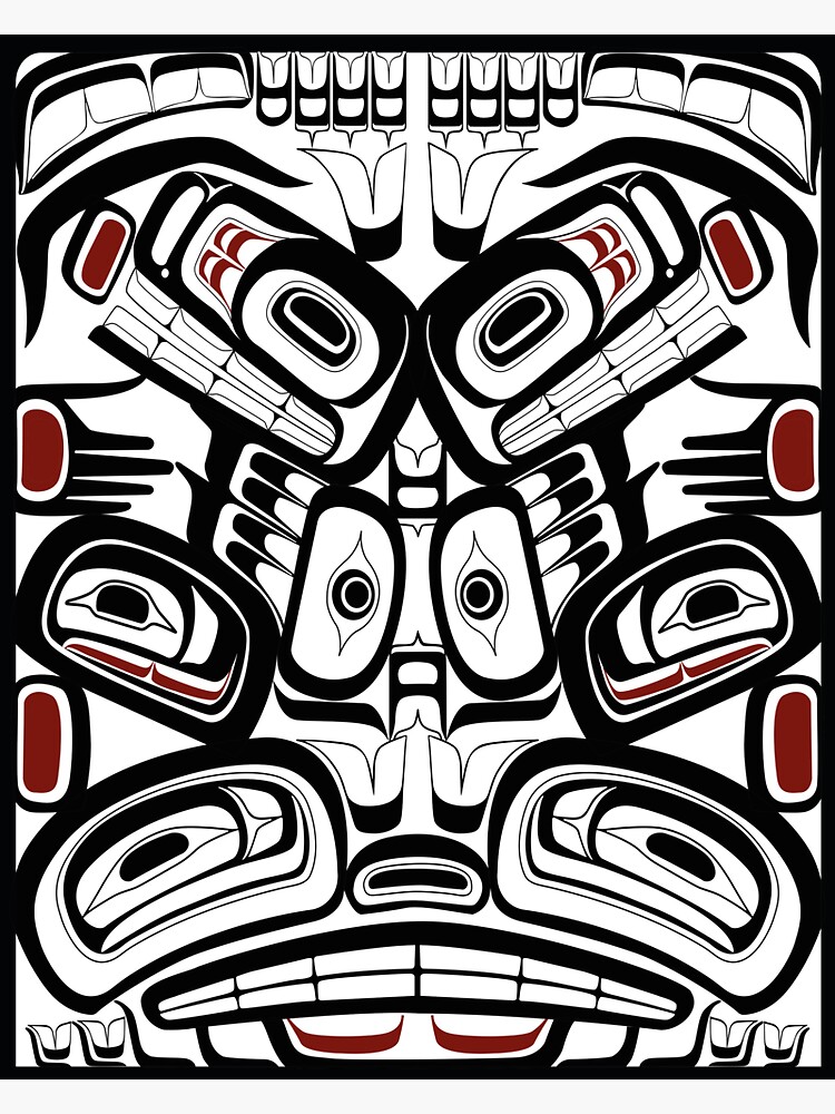 "Pacific Northwest Orca Raven Bear Totem Formline Hiada Salish Style ...