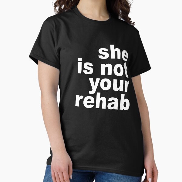 Vista previa del artículo con la obra «ELLA NO ES SU FUNCIONARIO REHAB», diseñado y vendido por The GOAT STORE.