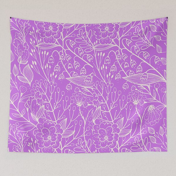 Item preview, Purple and White Flowers Pattern designed and sold by MariesDesigns11.
