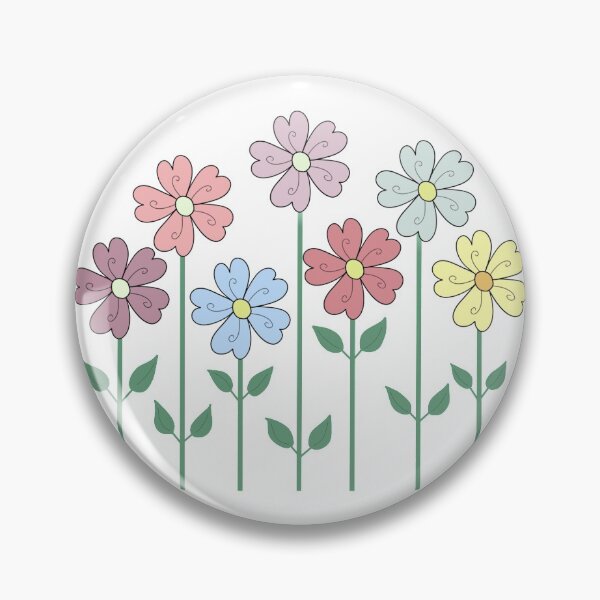 Item preview, Flowers With Heart Petals in Pastel on White designed and sold by CottoVerdi.