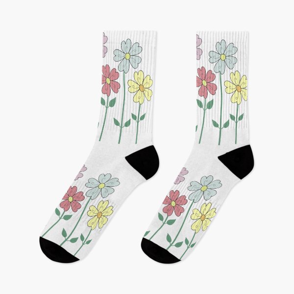Item preview, Flowers With Heart Petals in Pastel on White designed and sold by CottoVerdi.