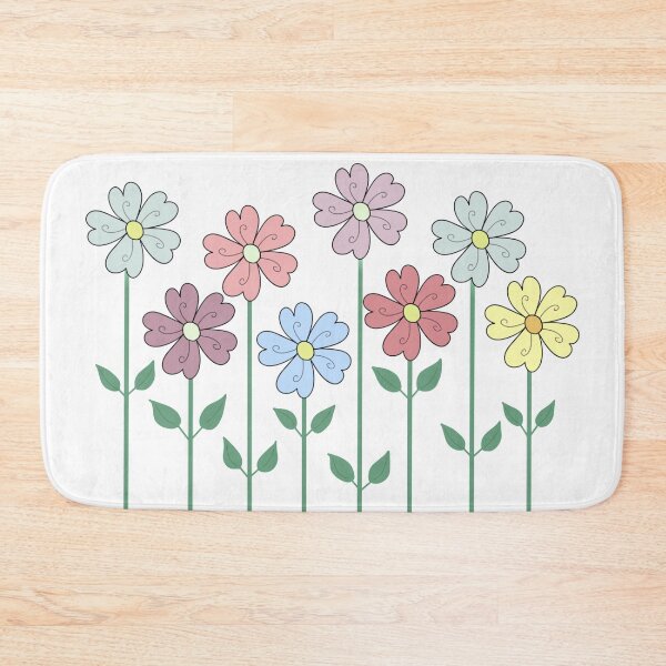 Item preview, Flowers With Heart Petals in Pastel on White designed and sold by CottoVerdi.