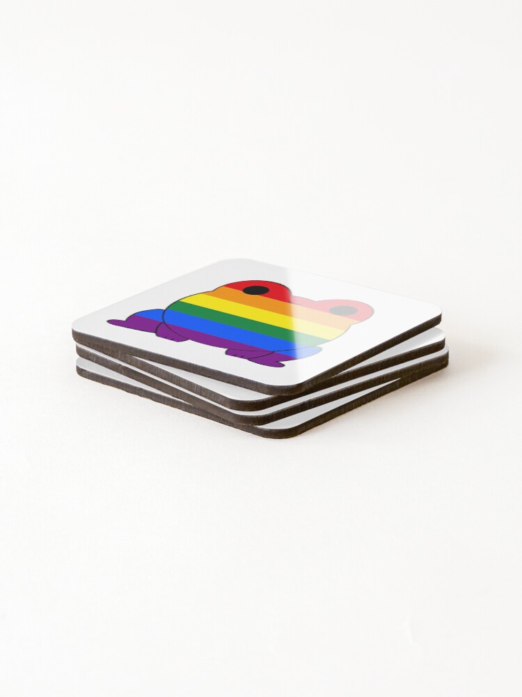 Thumbnail 4 of 5, Coasters (Set of 4), Gay frog designed and sold by Nonbinaryfrog.