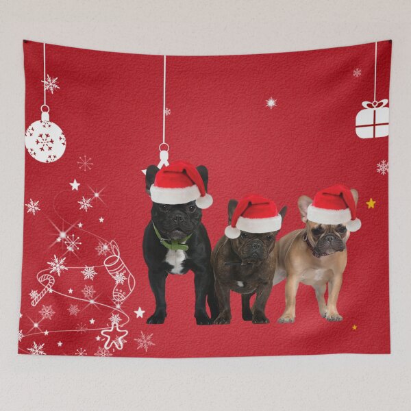 Item preview, French Bulldog Christmas Santas designed and sold by FunShirtDesigns.