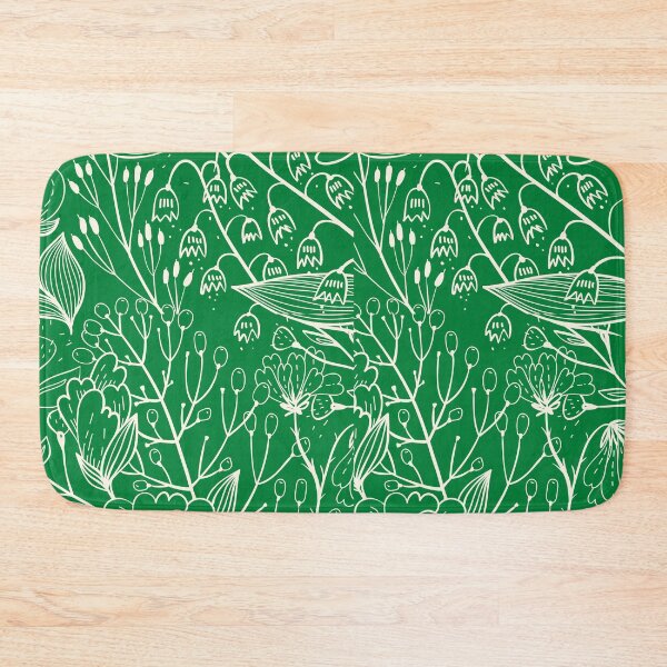 Item preview, Green and White Flowers Pattern designed and sold by MariesDesigns11.