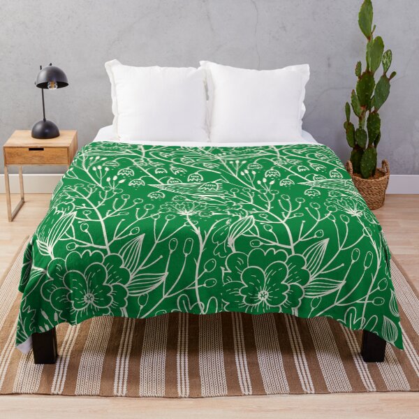 Item preview, Green and White Flowers Pattern designed and sold by MariesDesigns11.