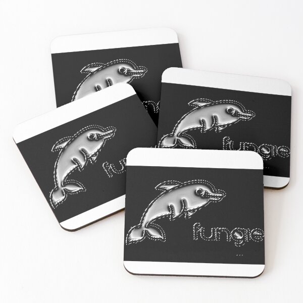 Item preview, fungie the dolphin silver diamond on black on white designed and sold by Flirt-Teez.