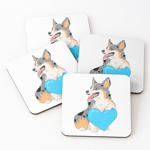 Item preview, Blue Merle Corgi with Blue heart designed and sold by MistyFigs.