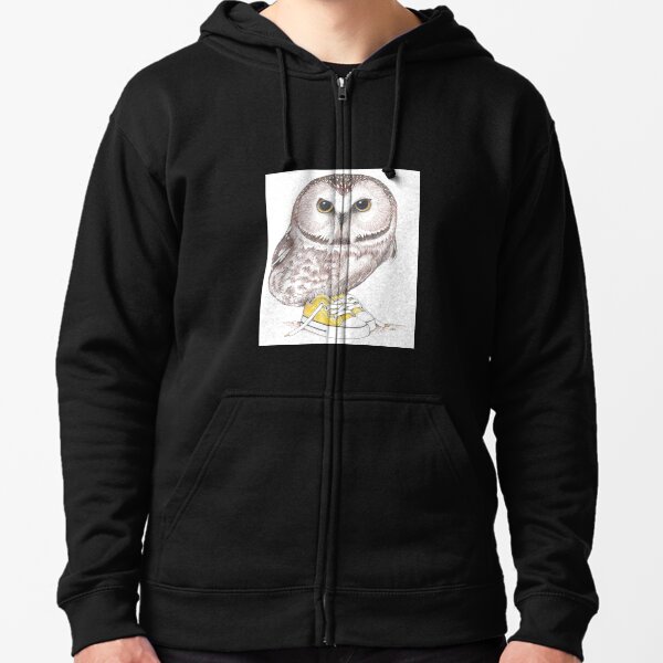 Saw-Whet owl in low tops Zipped Hoodie