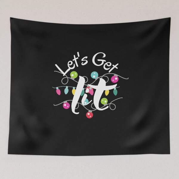 Item preview, lit, christmas lights, merry christmas, getting lit at christmas, christmas gitt for mom, designed and sold by prteacool.