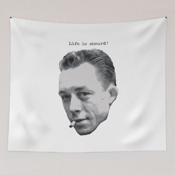 Item preview, Albert Camus ~ Life is absurd (dark text for light products) designed and sold by Stoaty.