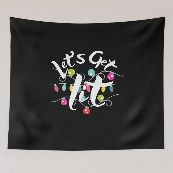 Item preview, let's get lit, christmas lights, merry christmas, getting lit at christmas, christmas gitt for mom, designed and sold by prteacool.