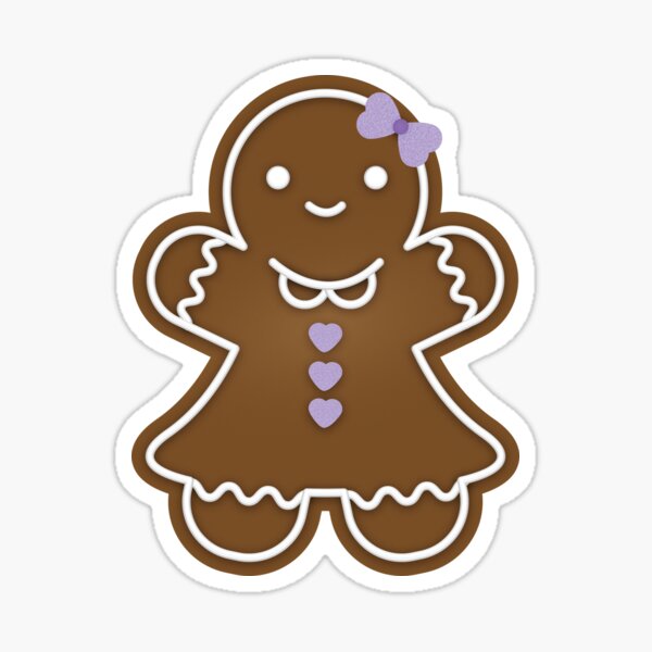 Pastel Gingerbread Girl Pattern- Pink Sticker