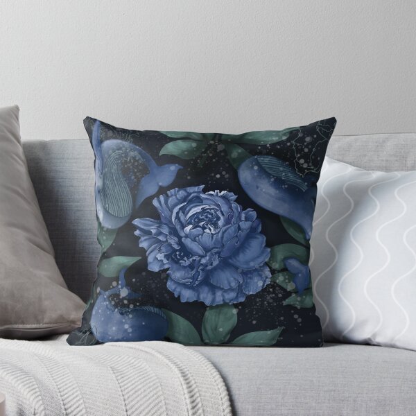 Item preview, Pattern illustration blue whale and peony’s designed and sold by Dobrix.