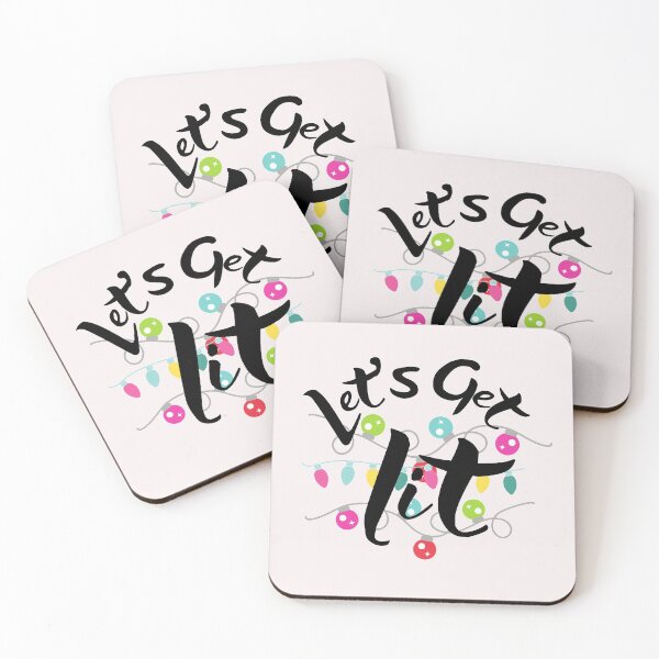Item preview, let's get lit, christmas lights, merry christmas, getting lit at christmas, christmas gitt for mom, designed and sold by prteacool.