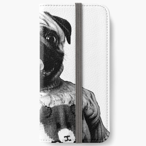 Pug in a turtle-neck sweater iPhone Wallet