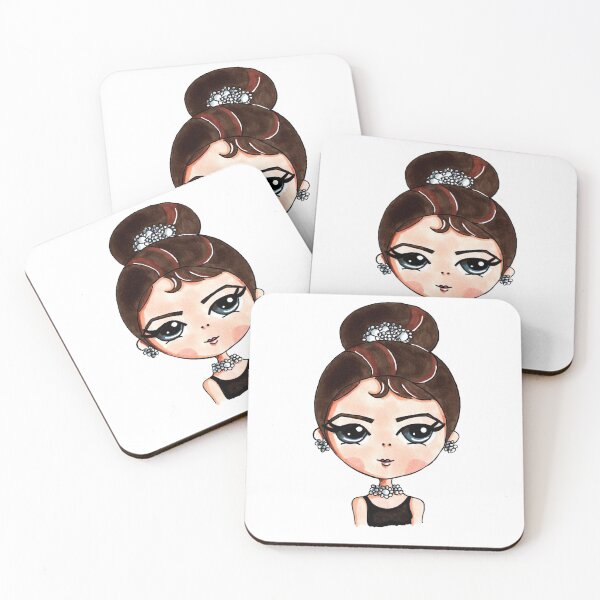 Item preview, Audrey Hepburn Cartoon Drawing Cute Breakfast at Tiffany's designed and sold by Feeling Artsy.