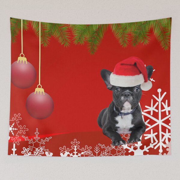 Item preview, Blue French Bulldog Christmas designed and sold by FunShirtDesigns.