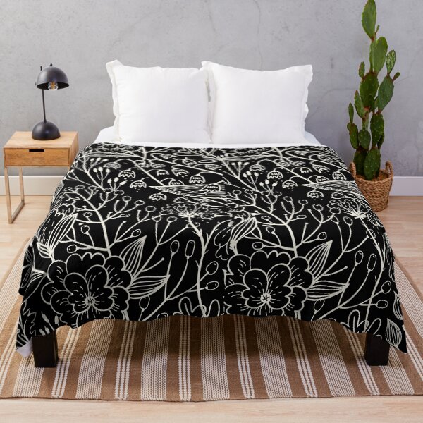 Item preview, Black and White Flowers Pattern designed and sold by MariesDesigns11.