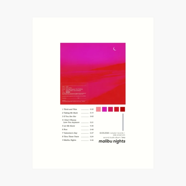 LANY Malibu Nights Album Cover Poster