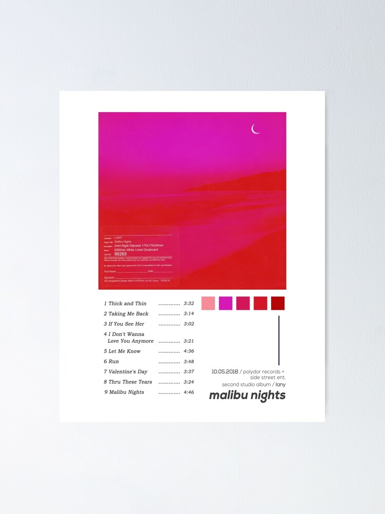 Lany Malibu Nights Album Cover Poster Poster By Mchda Redbubble