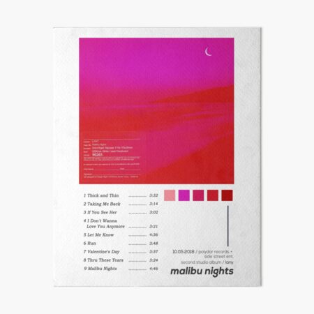 "LANY Malibu Nights Album Cover Poster" Art Board Print For Sale By ...