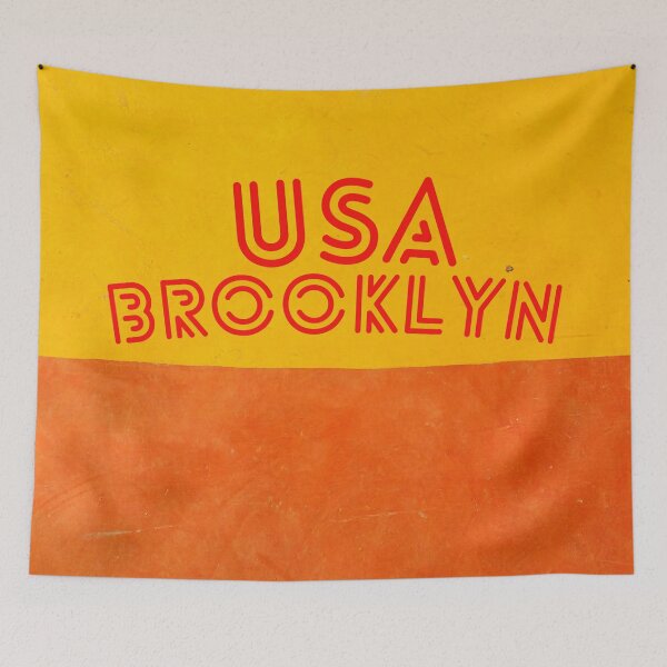 Item preview, Usa Brooklyn Yellow And Orange Wall designed and sold by EmotionArt.