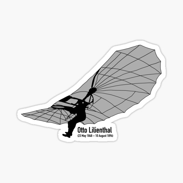 Otto Lilienthal Gliding - early flight experiments Sticker