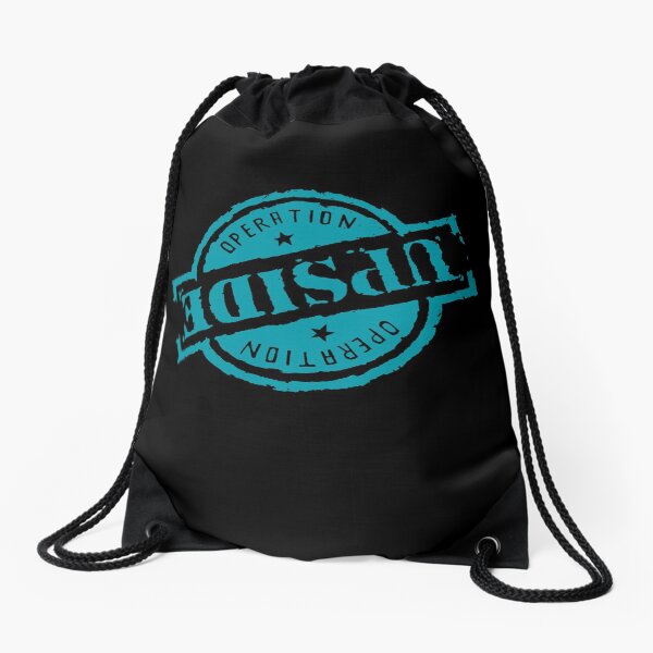 Beatrice Zinker - Operation Upside Merchandise - Aqua Logo Drawstring Bag