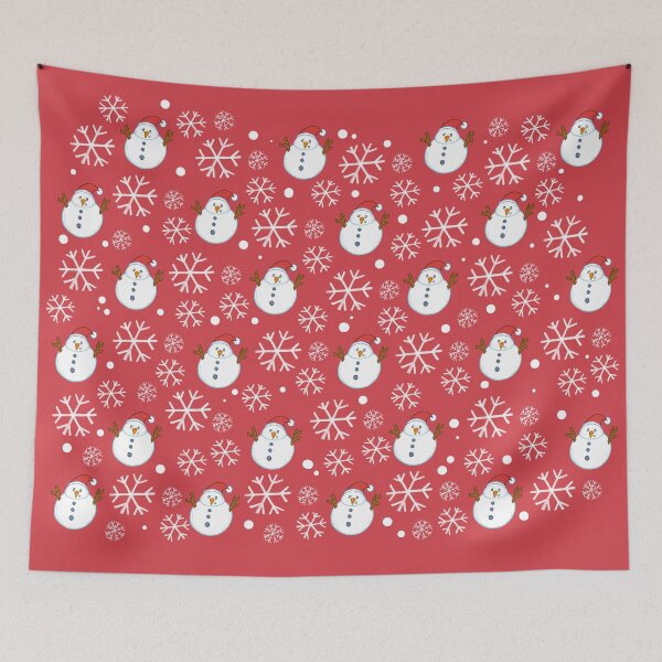Item preview, Snowmen and Snowflakes on Red designed and sold by stacree.