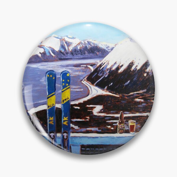 Item preview, Alaska Skiing Shirt, Downhill Skis, Gift for Skier, Girdwood, Mt. Alyeska, Gift for Alaskan, Skiing Art, Skis Art designed and sold by Scott Clendaniel.