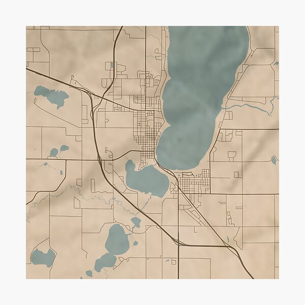 Item preview, Bemidji Sepia Map designed and sold by CPTVDesign.