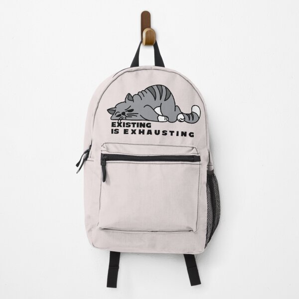 Item preview, Existing is Exhausting - Fat Cartoon Cat designed and sold by PKHalford.