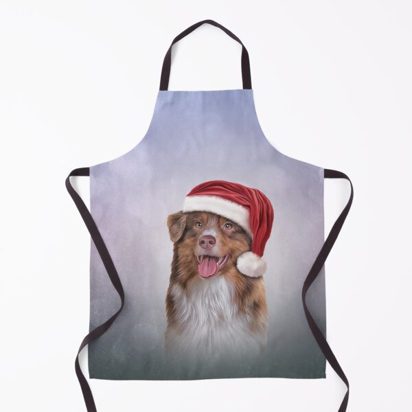 Item preview, Dog Australian Shepherd in red hat of Santa Claus  designed and sold by bonidog.