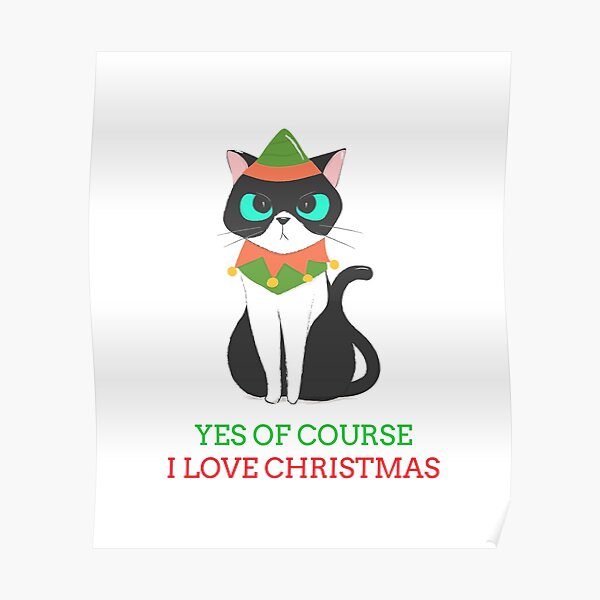 Poster Weihnachten Lustige Katze Redbubble