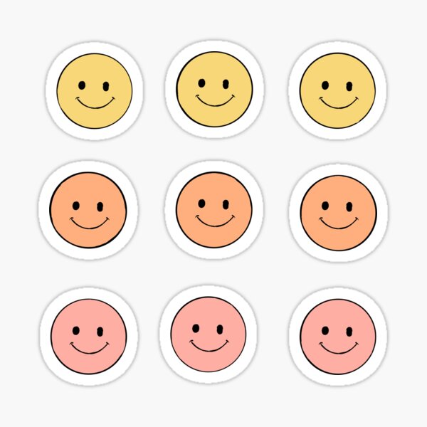 Pastel Smiley Faces Sticker For Sale By Designstory Redbubble 