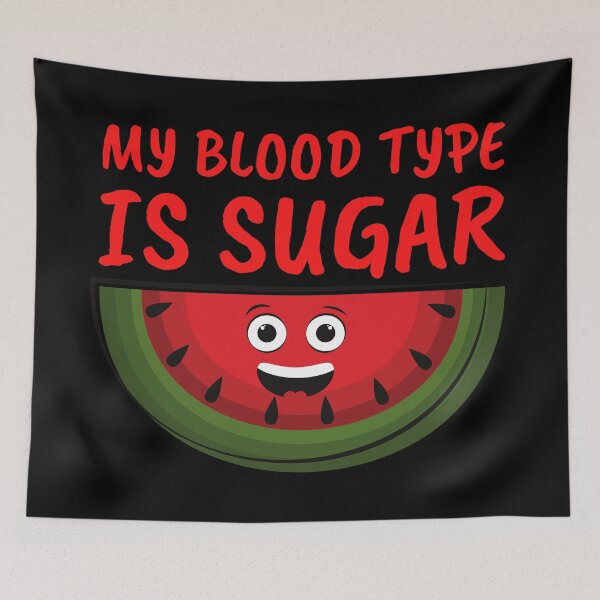 Item preview, My Blood Type Is Sugar (Black Background) designed and sold by mind-illusions.