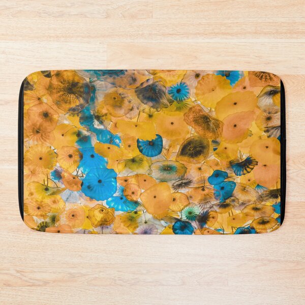 Item preview, The floral glass sculpture and colour graded it to pull out the yellow and blue hues designed and sold by Arlooz Tees.