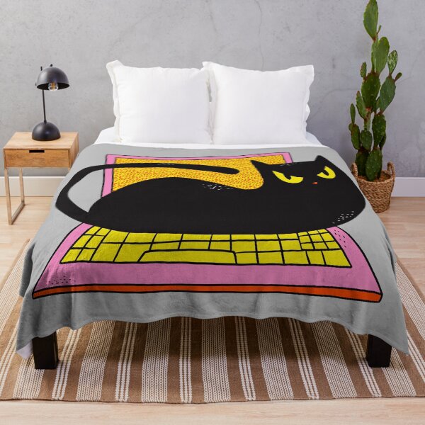 Item preview, Black Cat on Laptop designed and sold by Cute and Funny Animal Art Designs.