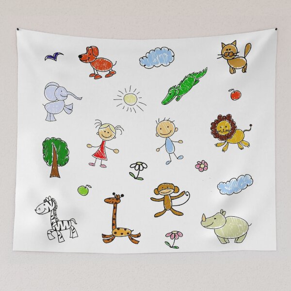 Item preview, Kids & Zoo Animals Sticker Pack (Children And Zoo Animals Pattern) designed and sold by Harold Guillory.