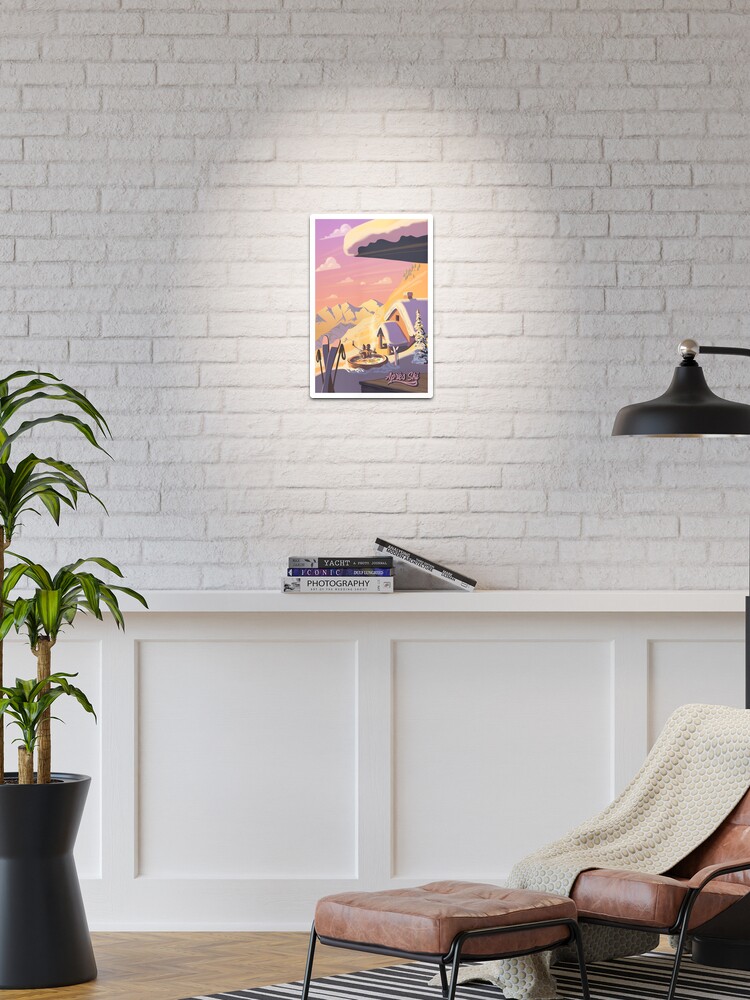 Thumbnail 1 of 4, Metal Print, Apres Ski Retro Winter Poster Art designed and sold by SFDesignstudio.